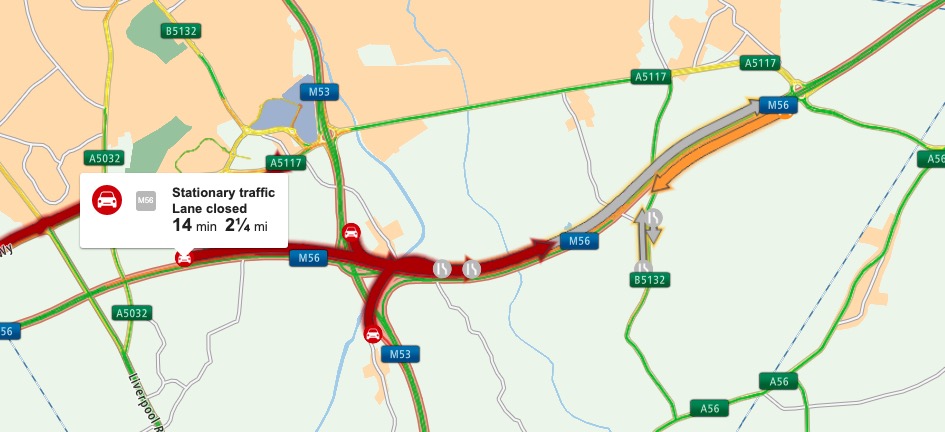 Traffic Clears On M56 Following An Earlier Collision traffic-clears-on-m56-following-an-earlier-collision