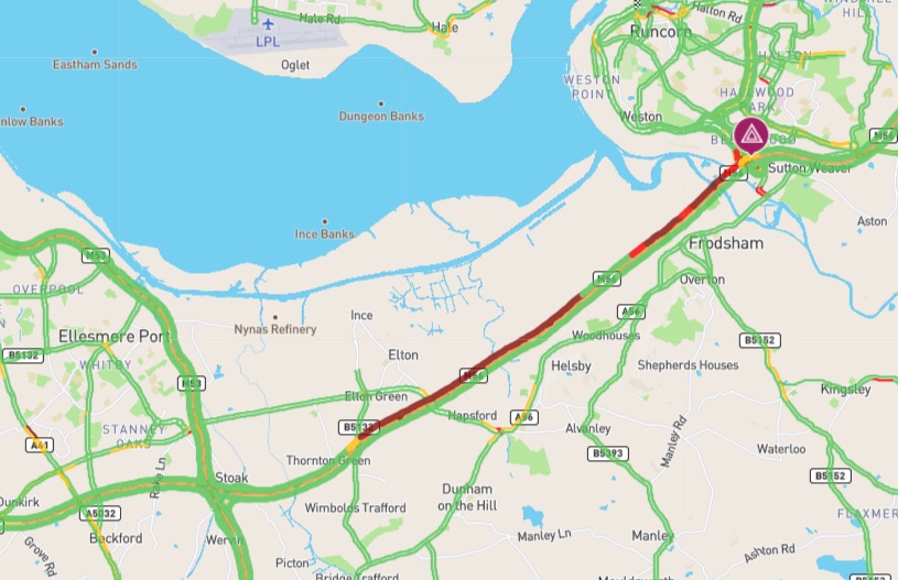 M56 Eastbound In Cheshire Following Traffic Clears Following Earlier m56-eastbound-in-cheshire-following-traffic-clears-following-earlier