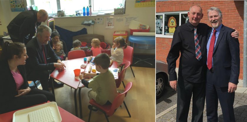 Children’s Minister visits Shotton nursery to meet Gary who is taking part in government backed project