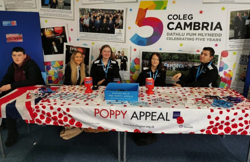 Coleg Cambria students raise thousands for Royal British Legion
