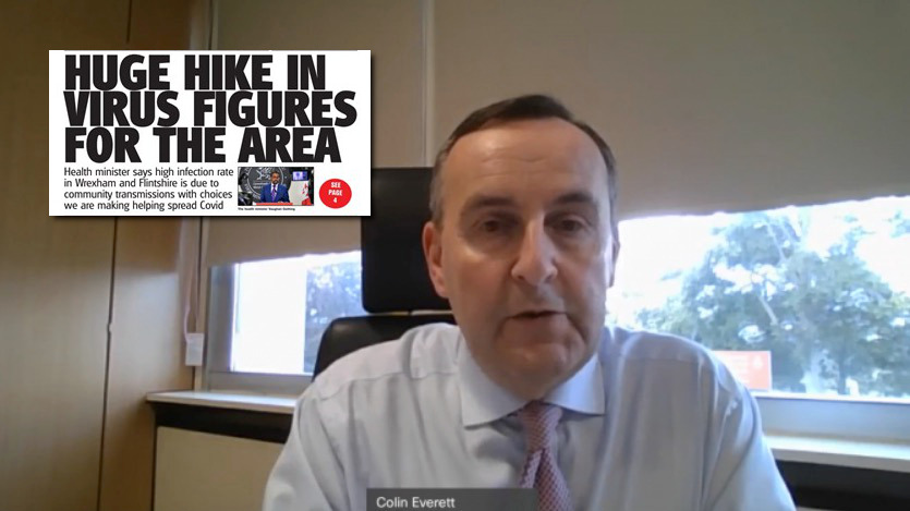 Newspaper headlines of a “huge hike” in Covid cases in Flintshire – “dramatic and inaccurate” says council chief