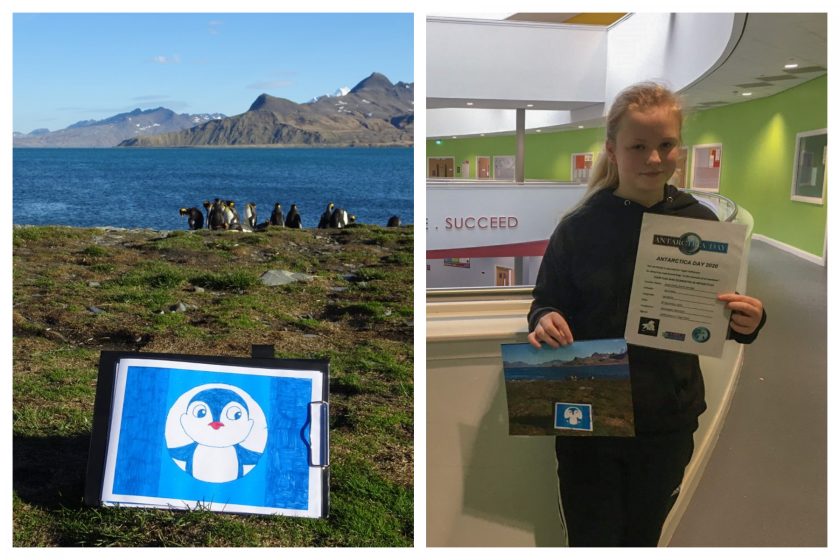 Flag designed by Ysgol Treffynnon student makes expedition to Antarctica