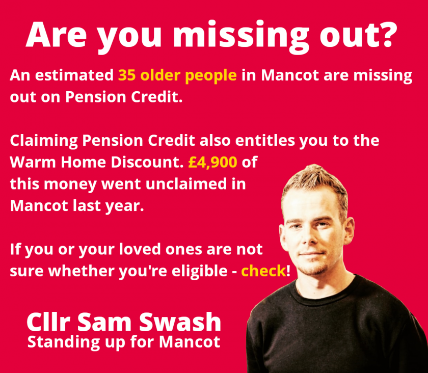 Community Councillor urges Mancot residents to check pension credit entitlement