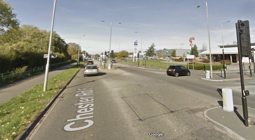 Person taken to hospital following collision between vehicle and cyclist in Deeside