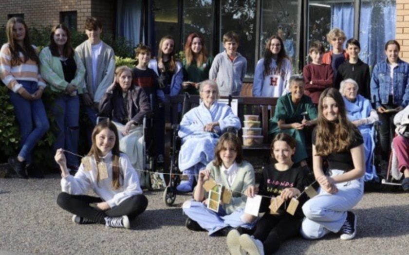 Young Theatr Clwyd actors visit hospital for special outside performance