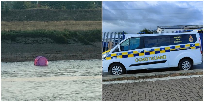 Coastguard and Lifeboat scrambled to reports of tent in the water near Connah’s Quay docks