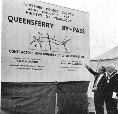 The Minister of Transport inaugurating the scheme with him is Alderman A. G. Moyle, J.P. (the then Chairman of the County Council)