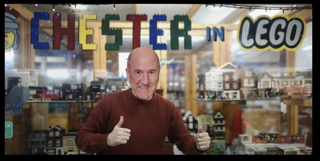 The original Lego Chester display in the old Chester Market, given the seal of approval here by Chester legend 'Russ Abbot'