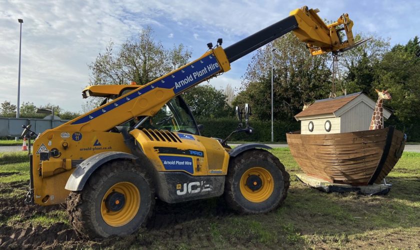 Restored Noah’s Ark sails back to its Chester Zoo roundabout home