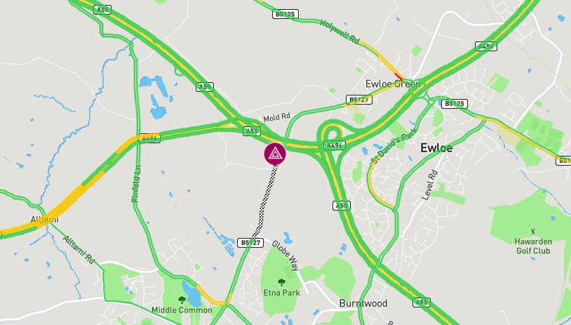 Burst water main closes section of Liverpool Road in Buckley