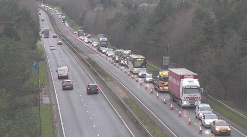 Delays of around 30 minutes on A55 in Flintshire due to ongoing roadworks
