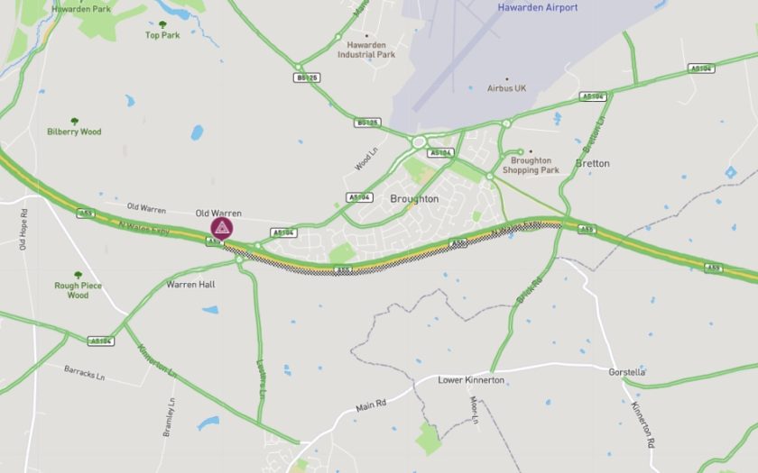 Section of A55 in Flintshire closed this weekend until early Monday due to ongoing roadworks
